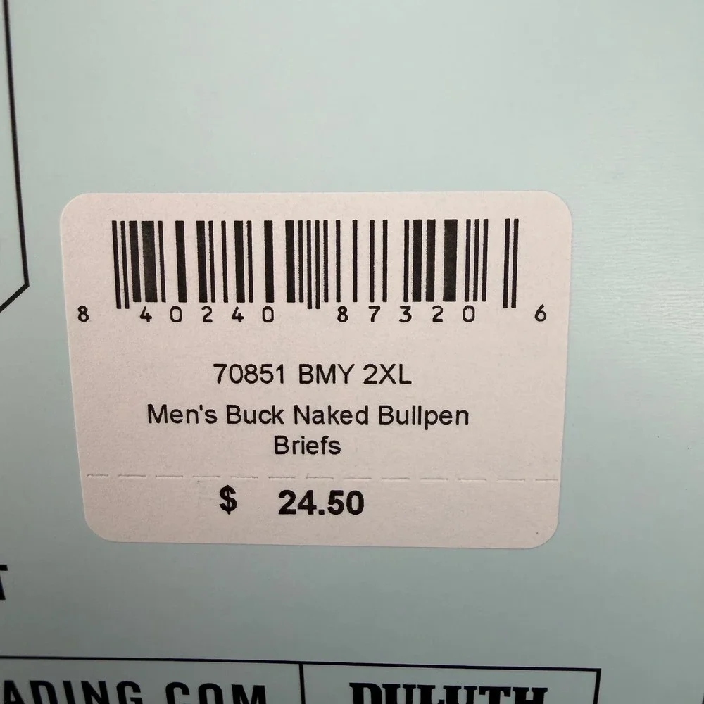 Duluth Trading Co Buck Naked Bullpen Briefs 2XL Blue Grey 70851 BMY Mens NEW